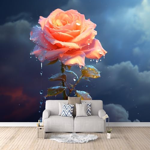 Fototapete Wanddeko 350 x 256 cm (B x H) Blumen Motivtapeten Wandtapete, Vliestapete Panorama Poster Wanddeko, Küche Wohnzimmer Schlafzimmer Rosa Rosenblüte c-A-1077-a-a von Generisch