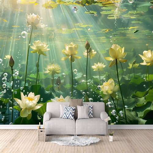 Fototapete Wanddeko 350 x 256 cm (B x H) Lotus Motivtapeten Wandtapete, Vliestapete Panorama Poster Wanddeko, Küche Wohnzimmer Schlafzimmer Weißer Lotus Im Teich c-A-1077-a-a von Generisch