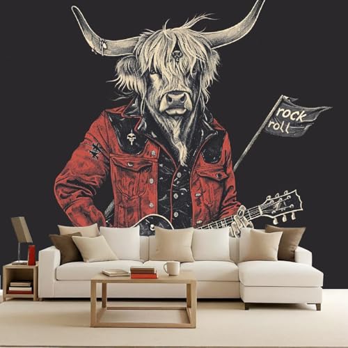 Fototapete schlafzimmer 450x315cm Punk-Kuh tapeten wohnzimmer Dunkle Ästhetik Vollwandabdeckung Ideal für DIY Kreatives Umgestalten Wohnzimmer Schlafzimmer Kinderzimmer Blasenfrei Zuschneidbar Fototapete schlafzimmer 450x315cm Punk-Kuh tapeten wohnzimmer Dunkle Ästhetik Vollwandabdeckung Ideal für DIY Kreatives Umgestalten Wohnzimmer Schlafzimmer Kinderzimmer Blasenfrei Zuschneidbar von Generisch