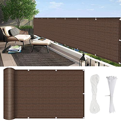 Frangivisto55x900cm Windschutz Sichtschutz UV-beständig Sichtschutz mit Bindebändern für Terrasse & Pool - Braun Außenteiler von Generisch