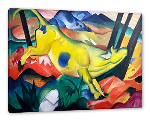 Franz Marc - Gelbe Kuh als Leinwandbild/Größe: 80x60 cm/Wandbild/Kunstdruck/fertig bespannt von Generisch