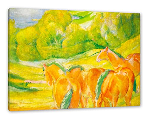 Franz Marc - Große Landschaft I als Leinwandbild/Größe: 100x70 cm/Wandbild/Kunstdruck/fertig bespannt von Generisch