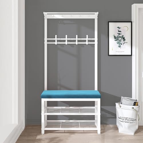 Freistehende Garderobe für den Eingangsbereich, mit Schuhaufbewahrung, platzsparender Baum-Organizer mit Haken und Ablagen für Schlamm und Flur von Generisch