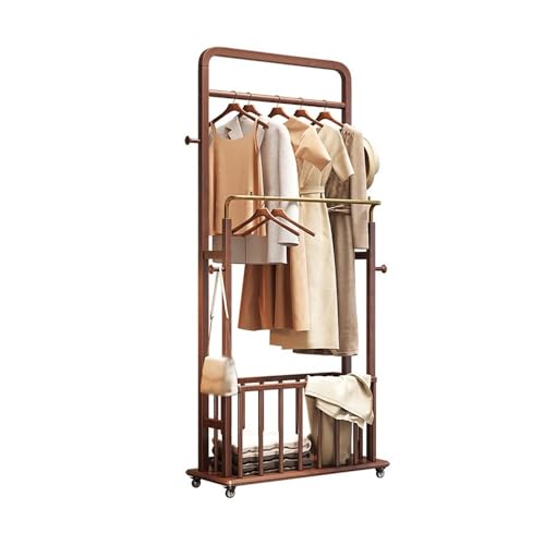 Freistehende Garderobenleiste aus Massivholz, einfache Aufbewahrung, Kleiderbügel für Schlafzimmer und Flur, moderne Kleidung, stilvolle Eingangs- und Schlafzimmermöbel, kleine Größe von Generisch