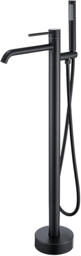 Freistehende Wannenarmatur Wasserfall Auslauf mit 360° Drehgriff für Badewanne von Generisch