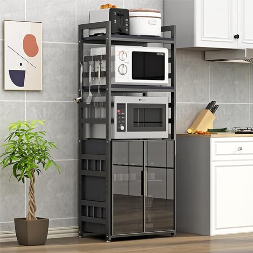 Freistehender Küchenschrank mit verstellbaren Regalen, Glastüren, platzsparendes Design, Mikrowellen-Regal, ideal für Esszimmer, Wohnzimmer und Arbeitszimmer – multifunktionales Regal C... Freistehender Küchenschrank mit verstellbaren Regalen, Glastüren, platzsparendes Design, Mikrowellen-Regal, ideal für Esszimmer, Wohnzimmer und Arbeitszimmer – multifunktionales Regal C... von Generisch