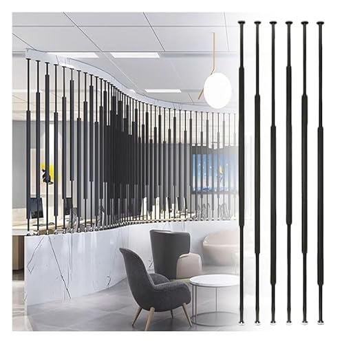 Freistehender Raumteiler mit Metalllamellen - Verstellbare Boden-zu-Decken-Trennwand für Wohnzimmer Stilvolle Kabinentrenner von Generisch