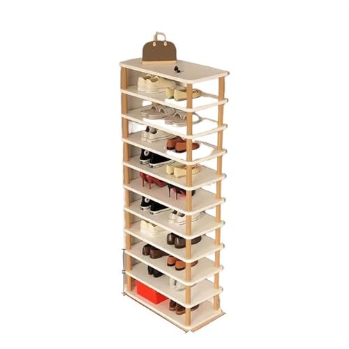 Freistehendes Schuhregal, schmaler mehrschichtiger Schuhschrank für Hauseingang, Schlafsaal und Bauernhaus, Aufbewahrungslösung (weiß) von Generisch