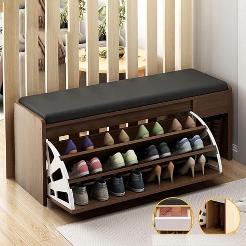 Freistehendes Schuhregal mit Aufbewahrungsbox, versteckter Schublade und offenen Regalen, platzsparender Organizer für Eingangsbereich und Wohnzimmer Freistehendes Schuhregal mit Aufbewahrungsbox, versteckter Schublade und offenen Regalen, platzsparender Organizer für Eingangsbereich und Wohnzimmer von Generisch