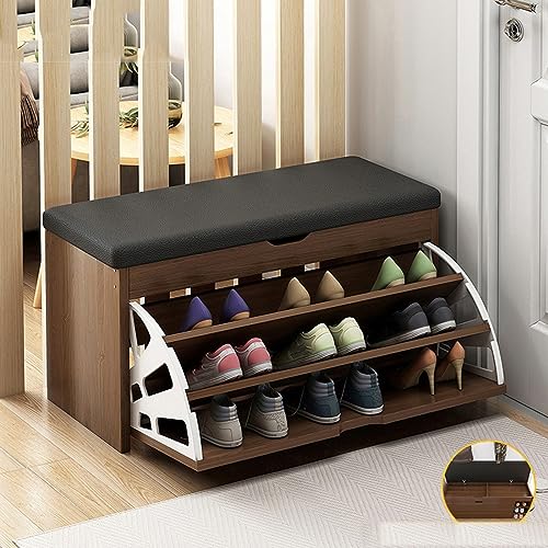 Freistehendes Schuhregal mit Stauraum, versteckter Schublade und offenen Regalen für Eingangsbereich, Wohnzimmer, Flur Freistehendes Schuhregal mit Stauraum, versteckter Schublade und offenen Regalen für Eingangsbereich, Wohnzimmer, Flur von Generisch