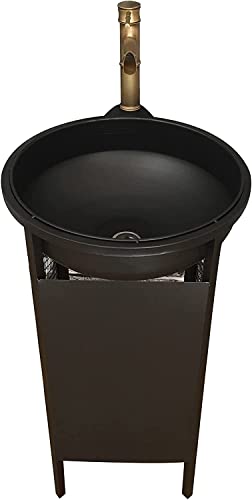 Freistehendes Waschbecken – Moderner industrieller Waschtisch mit Waschbecken und Wasserhahn, platzsparend für kleine Badezimmer Freistehendes Waschbecken – Moderner industrieller Waschtisch mit Waschbecken und Wasserhahn, platzsparend für kleine Badezimmer von Generisch