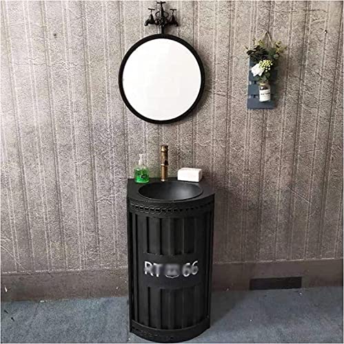 Freistehendes Waschbecken für Badezimmer, moderner Waschbeckenschrank mit Wasserhahn und Abfluss, Waschkommode im Industriestil, für Hotel- und Heimbadezimmer Freistehendes Waschbecken für Badezimmer, moderner Waschbeckenschrank mit Wasserhahn und Abfluss, Waschkommode im Industriestil, für Hotel- und Heimbadezimmer von Generisch