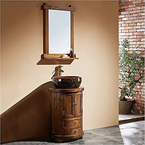 Freistehendes Waschbecken im Retro-Stil mit Spiegel, ideal für Hotel- und Heimbadezimmerdekoration Freistehendes Waschbecken im Retro-Stil mit Spiegel, ideal für Hotel- und Heimbadezimmerdekoration von Generisch