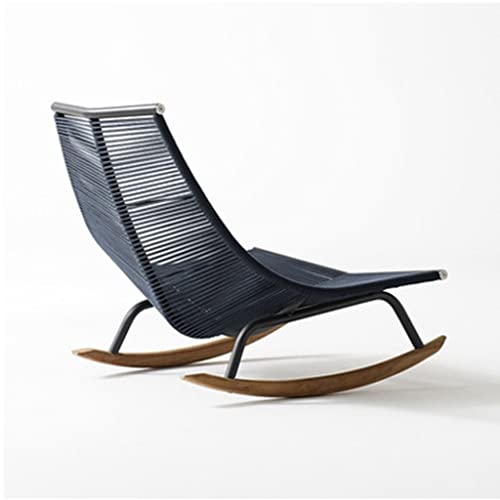 Freizeit-Schaukelstuhl – Outdoor-Rattan-Weberei, moderne Terrassen-Wippe für Balkon – komfortables, faules Design von Generisch