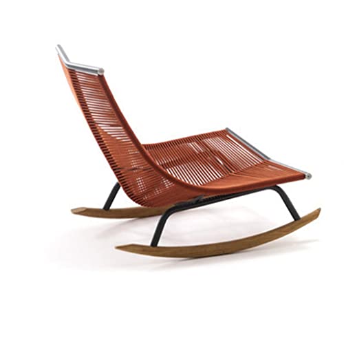 Freizeit-Schaukelstuhl – Outdoor-Rattan-Weberei, moderne Terrassen-Wippe für Balkon – komfortables, faules Design von Generisch