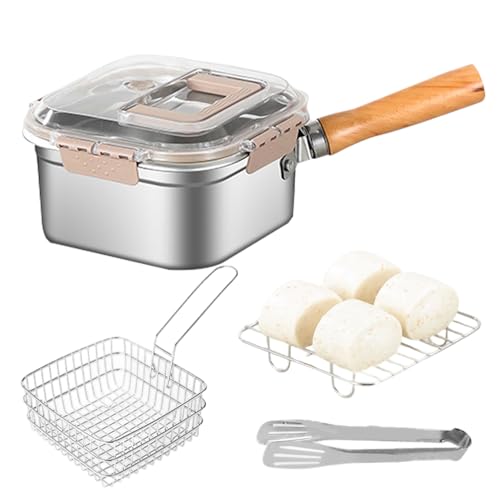 Fritteuse Mit Korb,Multifunktionale Bratpfanne - Spritzgeschützte Edelstahl Fritteuse Set Für Pommes Hähnchen & Mehr Spülmaschinenfest Fritteuse Mit Korb,Multifunktionale Bratpfanne - Spritzgeschützte Edelstahl Fritteuse Set Für Pommes Hähnchen & Mehr Spülmaschinenfest von Generisch