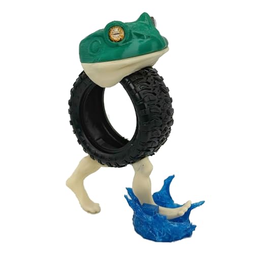 Frosch Reifenmensch Dekofigur Skurrile & Kreative Tierfigur mit Mechanischem Charme Wohnaccessoire Lustige Deko für Regal Garten oder Schreibtisch Einzigartiges Geschenk für Froschliebhaber von Generisch