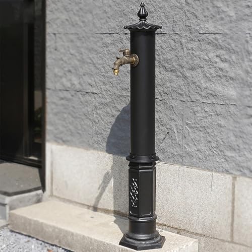 Frostschutz-Aluminium-Gartenbrunnen-Hydrant – Retro-Outdoor-Wasserhahn zum Bewässern und Waschen, Wassersäule, Pfosten, schwarz, Hof-Funktion für Innenhof Frostschutz-Aluminium-Gartenbrunnen-Hydrant – Retro-Outdoor-Wasserhahn zum Bewässern und Waschen, Wassersäule, Pfosten, schwarz, Hof-Funktion für Innenhof von Generisch