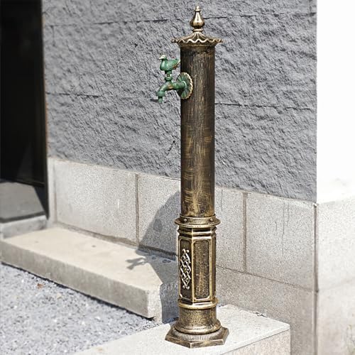 Frostschutz-Aluminium-Gartenbrunnen Hydrant – Retro-Wassersäulenhahn für den Außenbereich, für Hof, Hof, Bewässerung und Waschen (rotes Kupfer) von Generisch