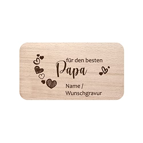 Frühstücksbrett Schneidebrett personalisiert zum Vatertag, aus Buche natur, Papa - Herz mit Eigenschaften, Geschenke für Papa, Geschenke für Opa, Danke Papa, Bester Opa, Geschenk Vatertag PB1 von Generisch