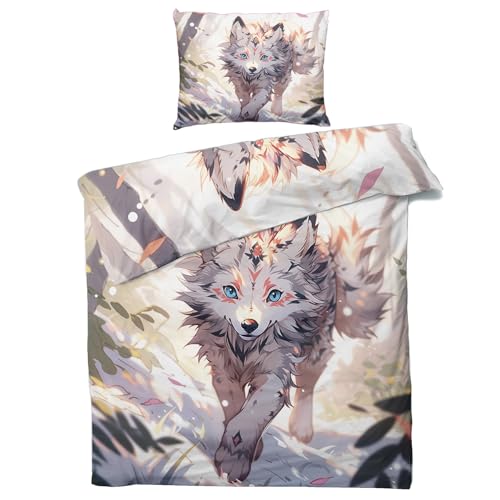 Fuchs Bettwäsche 135x200 Sommer - Anime Kinder Bettbezug 135 x 200 2er Set, Weiche & Angenehme Mikrofaser Bettbezüge & Kissenbezug 80x80, Bettwäsche-Sets mit Reißverschluss E&-212 Fuchs Bettwäsche 135x200 Sommer - Anime Kinder Bettbezug 135 x 200 2er Set, Weiche & Angenehme Mikrofaser Bettbezüge & Kissenbezug 80x80, Bettwäsche-Sets mit Reißverschluss E&-212 von Generisch