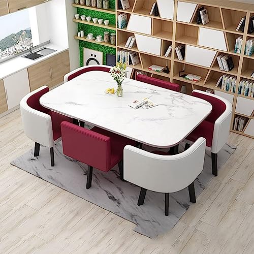 Fuchsia Empfangstisch Set für 6 Personen - Stilvolle Küche & Esszimmer Konferenztisch mit 6 Stühlen - Perfekt für Büros, Veranstaltungen & Familientreffen Fuchsia Empfangstisch Set für 6 Personen - Stilvolle Küche & Esszimmer Konferenztisch mit 6 Stühlen - Perfekt für Büros, Veranstaltungen & Familientreffen von Generisch