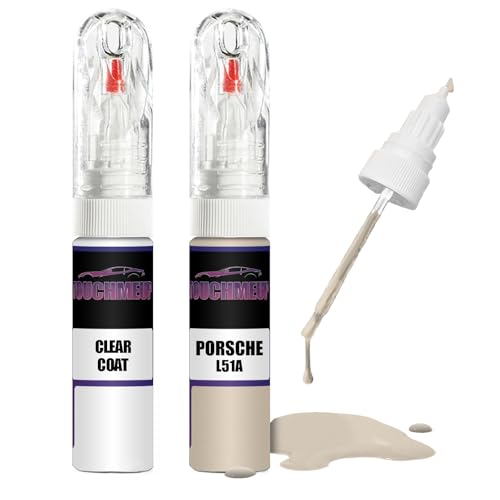 Für Porsche Cremeweiss L51A + Klarlack Ausbesserungslack Fix Kit Für Porsche Cremeweiss L51A + Klarlack Ausbesserungslack Fix Kit von Generisch
