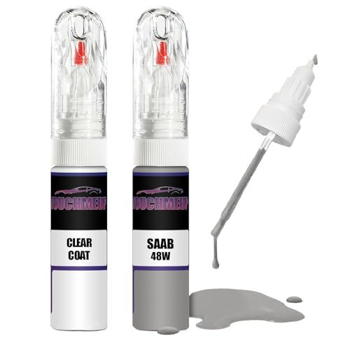 Für Saab Satin Grey 48 W + Klarlack Ausbesserungslack Fix Kit von Generisch