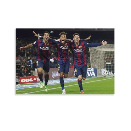 Fußballer MSN Neymar LionelMessi Suarez, Sport-Poster, Wanddekoration für Schlafzimmer, Leinwand, Gemälde, Badezimmer, Kunst, Wanddekoration, 30 x 45 cm von Generisch