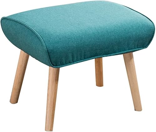 Fußhocker, Fußhocker, Ottomane, Stoffhocker, kleiner Fußhocker, Tritthocker, Wechselschuhe, Fußstütze, Massivholz, Heimdekoration, Wohnzimmer, Balkon, 5 Farben (Farbe: Grün, Größe: 50 x 39 x 39 cm) von Generisch