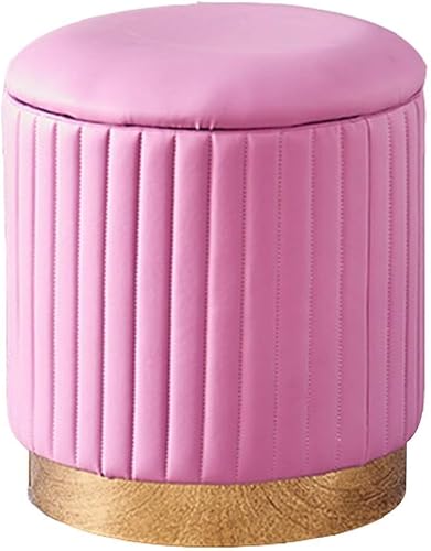 Fußhocker Aufbewahrungs-Pouffe Hocker – gepolsterte Samt-runde Fußstütze mit Deckel für Wohnzimmer und Schlafzimmer Fußhocker Aufbewahrungs-Pouffe Hocker – gepolsterte Samt-runde Fußstütze mit Deckel für Wohnzimmer und Schlafzimmer von Generisch