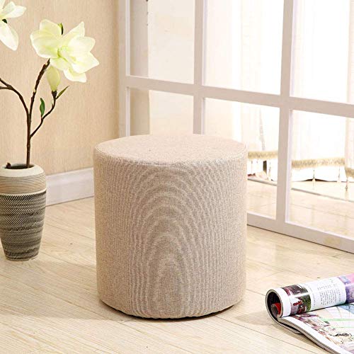 Fußhocker Ottomane Pouf - Runder Stoff Sofa Hocker, Rutschfeste, Verschleißfeste Massivholz-Fußhocker für Schlafzimmer und Flur, Lila von Generisch