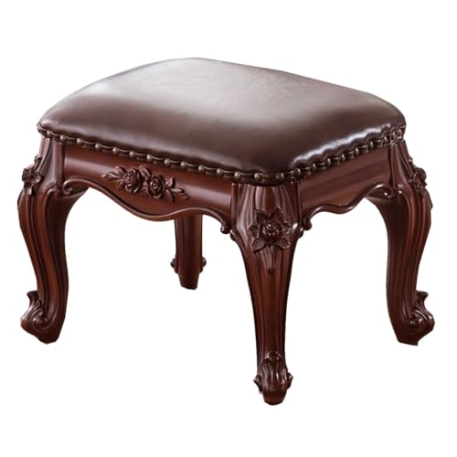 Fußhocker Polsterhocker Holz Fußstütze für Couch Wohnzimmer Eingangsbereich Massivholz Quadratisch Hocker für Schlafzimmer von Generisch