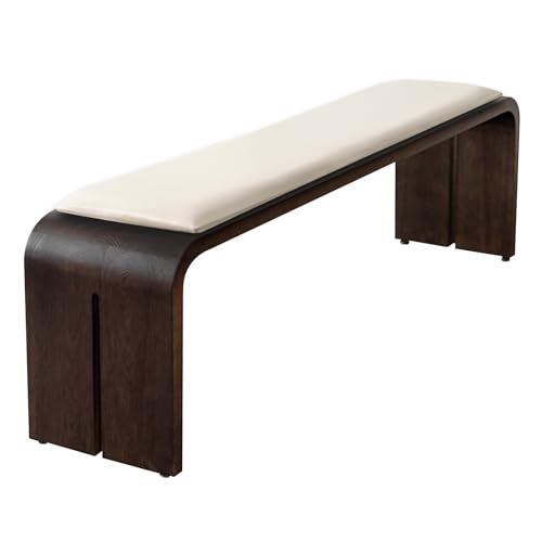 Fußhocker aus Massivholz mit abnehmbarem, gepolstertem Sitz, robuster Eingangsbereich, Küche, Esszimmerbank, vielseitiges Schuhregal, Braun, 120 cm, Schlafzimmermöbel von Generisch
