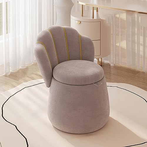 Fußhocker mit Stauraum, 60 cm hoher Samt, Schminktisch, Sitzpouf, Couchhocker, Luxus-Sitzstuhl mit hoher Rückenlehne für Schlafzimmer, Wohnzimmer, Schminktisch von Generisch