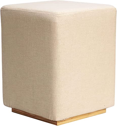 Fußhocker mit gepolstertem Schaumstoffsitz, klein gepolstert, modernes zeitgenössisches quadratisches Design für Waschtisch oder Wohnzimmer von Generisch
