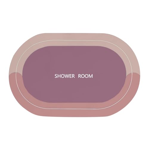 Fußmatte Außen Badezimmermatte Badezimmerteppich Set Badteppich rutschfest Waschbar WC Vorleger Mit Ausschnitt Duschvorleger Schnelltrocknend Bad Teppiche Set Duschteppich (E, One Size) von Generisch