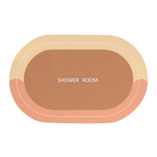 Fußmatte Badezimmermatte Badezimmerteppich Set Badteppich rutschfest Waschbar WC Vorleger Mit Ausschnitt Duschvorleger Schnelltrocknend Bad Teppiche Set Duschteppich Badematte Blau (F, One Size) von Generisch