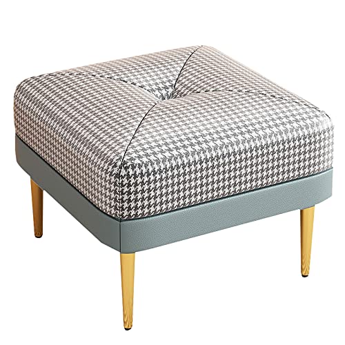 Fußstütze, Ottomane aus Kunstleder, mit Metallbeinen, quadratischer Couchtisch, Bank, geknöpfte Oberseite für Wohnzimmer und Schlafzimmer Komfort Fußstütze, Ottomane aus Kunstleder, mit Metallbeinen, quadratischer Couchtisch, Bank, geknöpfte Oberseite für Wohnzimmer und Schlafzimmer Komfort von Generisch