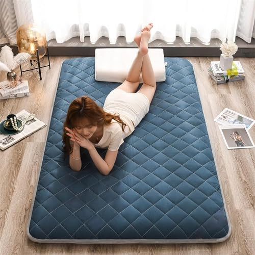 Futon-Matratze, japanische Futon-Matratze, Baumwollfüllung, Einzel-, Doppel-, aufrollbare Matratze, tragbare Schlafmatratze für Boden, Gästebett, Sofa (Farbe: Interstellar Blau, Größe: 180 x 200 cm) Futon-Matratze, japanische Futon-Matratze, Baumwollfüllung, Einzel-, Doppel-, aufrollbare Matratze, tragbare Schlafmatratze für Boden, Gästebett, Sofa (Farbe: Interstellar Blau, Größe: 180 x 200 cm) von Generisch