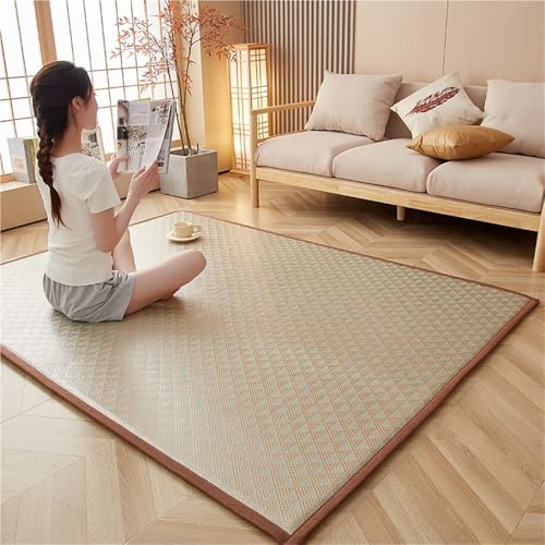 Futon-Matratze aus natürlichem Rattan, atmungsaktive Tatami-Matratze für Meditation, Yoga, Schlafen und Entspannen von Generisch