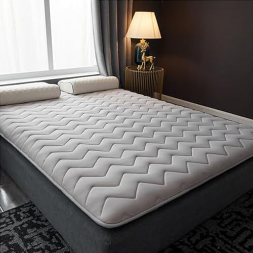 Futon-Matratze im japanischen Stil, für Queen-Size-Betten und King-Size-Betten, dickes Kissen in Grau, tragbar, aufroll- und faltbares Design, 90 x 200 cm, ideal zum Schlafen auf dem Boden von Generisch