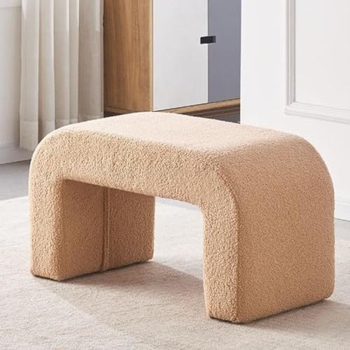 Fuzzy Sherpa Polsterhocker Ottomane, modernes kleines gewölbtes Design in Khaki-Gewebe, für Wohnzimmer, Schlafzimmer, Eingangsbereich, Waschtischhocker Fuzzy Sherpa Polsterhocker Ottomane, modernes kleines gewölbtes Design in Khaki-Gewebe, für Wohnzimmer, Schlafzimmer, Eingangsbereich, Waschtischhocker von Generisch