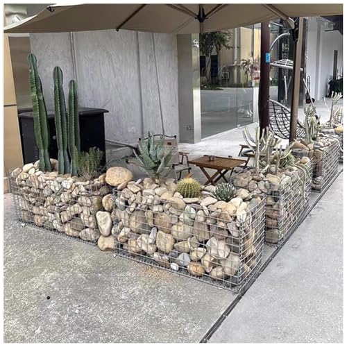 Gabionen-Wandpaneel aus verzinktem Stahl, langlebiges Maschendrahtzaun für Garten, Terrasse und Hochbeet Gabionen-Wandpaneel aus verzinktem Stahl, langlebiges Maschendrahtzaun für Garten, Terrasse und Hochbeet von Generisch