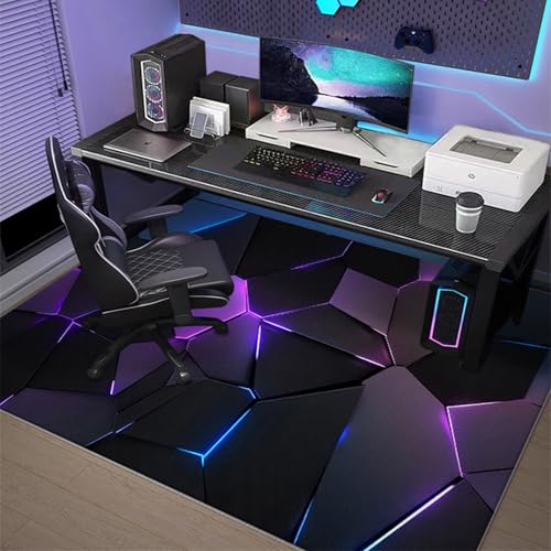 Gaming Bürostuhl Unterlage,Computerstuhl Teppiche Bodenschutzmatte für Hartböden(Style11,60x90cm) von Generisch