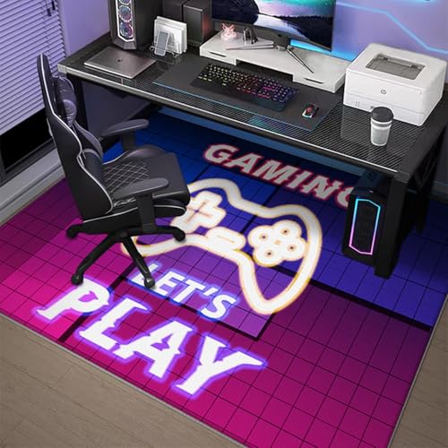 Gaming Bürostuhl Unterlage,Computerstuhl Teppiche Bodenschutzmatte für Hartböden(Style3,60x90cm) von Generisch