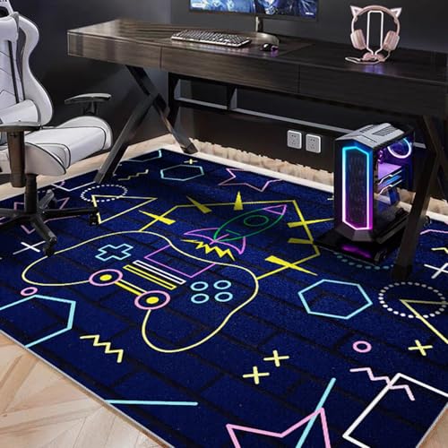 Gaming Bürostuhl Unterlage,Computerstuhl Teppiche Bodenschutzmatte für Hartböden(Style7,80x120cm) von Generisch