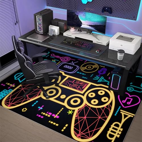 Gaming Bürostuhl Unterlage,Computerstuhl Teppiche Bodenschutzmatte für Hartböden(Style9,60x90cm) von Generisch