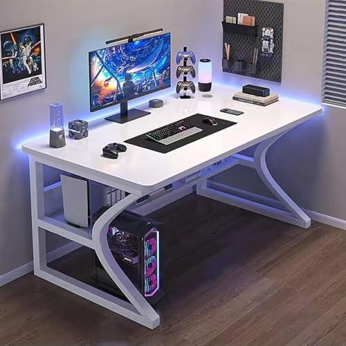 Gaming-Schreibtisch mit RGB-Lichtern und Getränkehalter, Computertisch für PC und Laptop, einfache Montage, 80 x 50 x 75 cm Gaming-Schreibtisch mit RGB-Lichtern und Getränkehalter, Computertisch für PC und Laptop, einfache Montage, 80 x 50 x 75 cm von Generisch