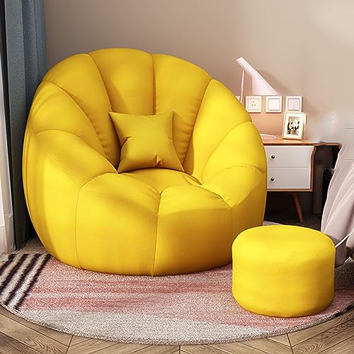 Gaming-Sitzsack, keine Füllung, faule Liege, Sofabezug, hohe Rückenlehne, Pouf für Wohnzimmer, Schlafzimmer, Spielzimmer, Gelb, bequeme Möbel zur Entspannung von Generisch